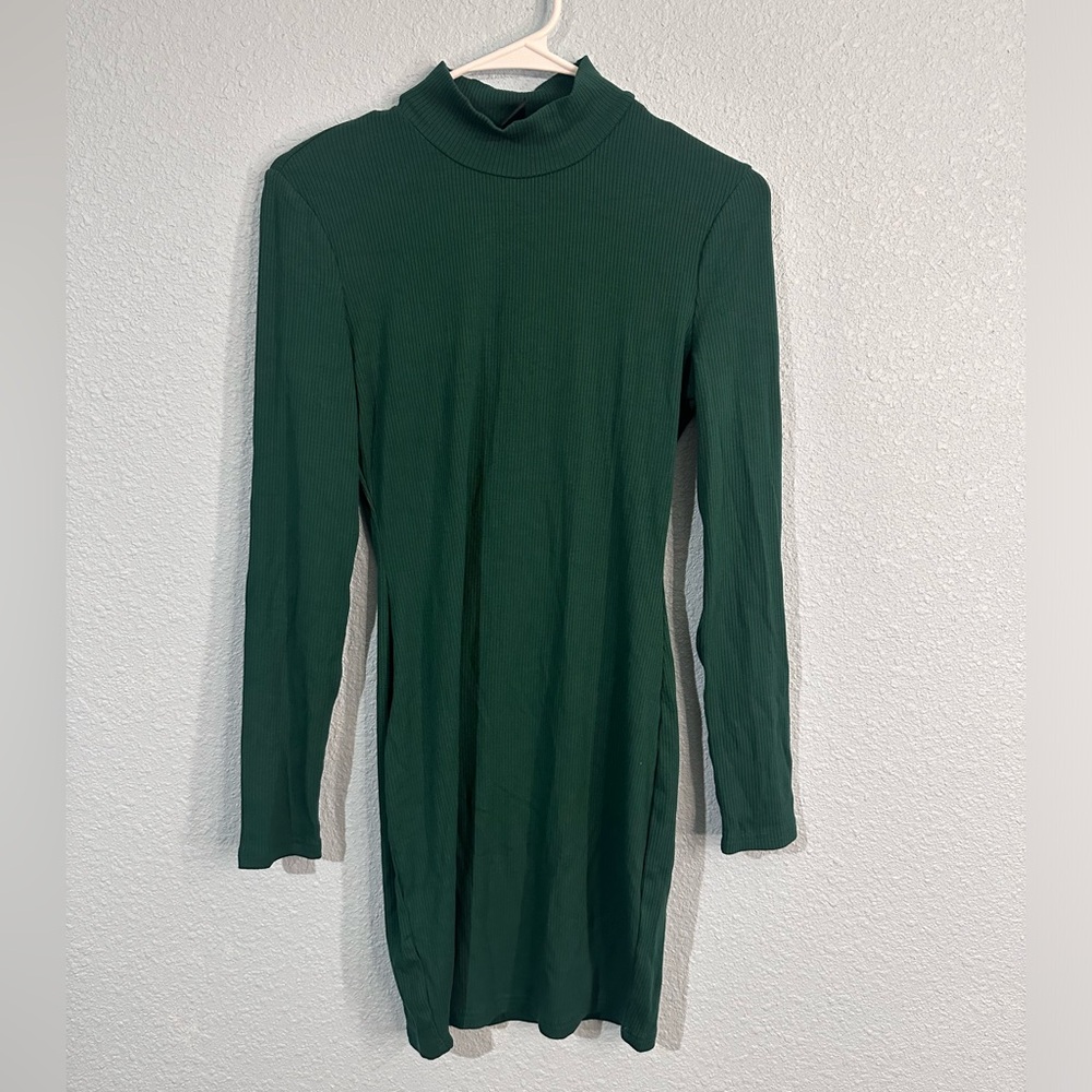 Green Turtle Neck Dress, NEW